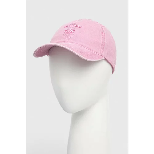 Pinko Bombažna bejzbolska kapa roza barva