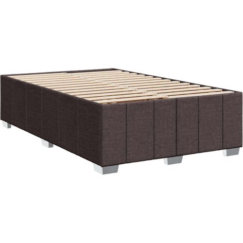 VidaXL Krevet box spring s madracem tamnosmeđi 120 x 190 cm od tkanine Slike