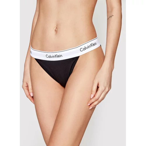 Calvin Klein Underwear Klasične spodnje hlačke Tanga 000QF4977A Črna