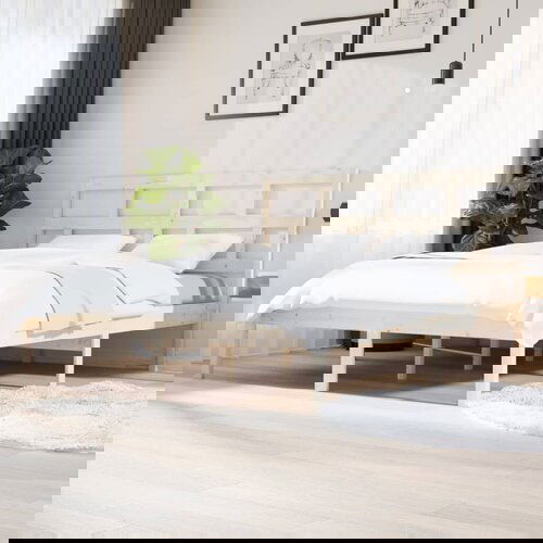  The Living Store Posteljni okvir 180x200 cm trden les - Posteljni Okvir, (21530313) Slike