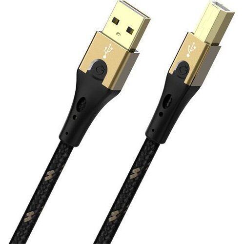 Oehlbach USB kabel USB 2.0 USB-A vtič\, USB-B vtič 10.00 m črna/zlata D1C9546, (20417261) Slike