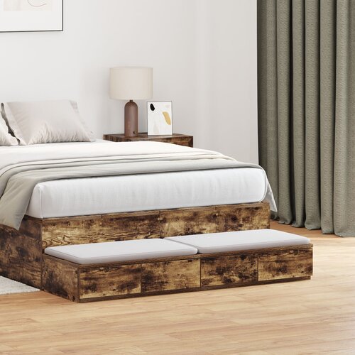 vidaXL Ladice za krevet Dimljenog hrasta 120x36,5x16,5 cm Konstruirano drvo Cijene