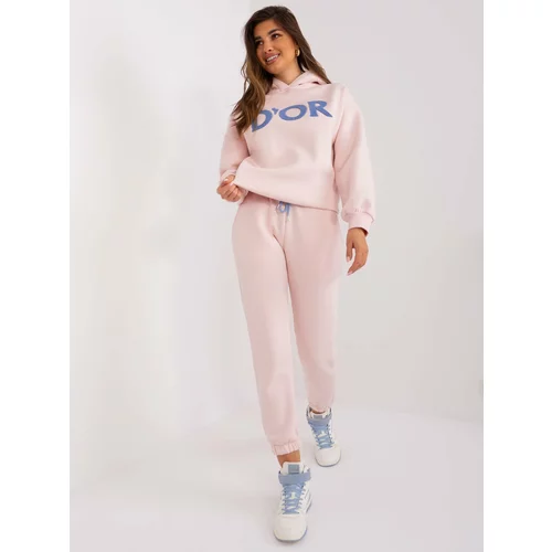 Fashion Hunters Light Pink Insulated Cotton Tracksuit