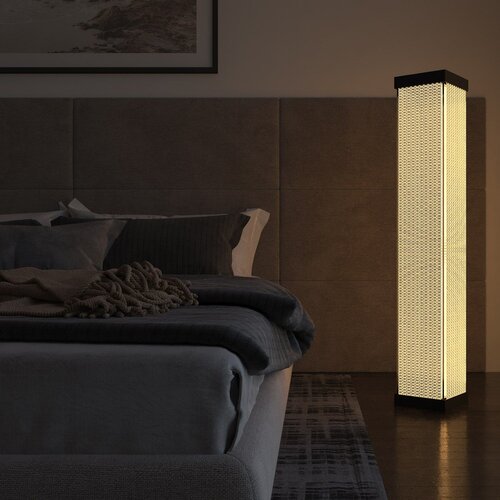 Opviq tlt panel floorlamp with rectangle pattern black floor lamp Cene