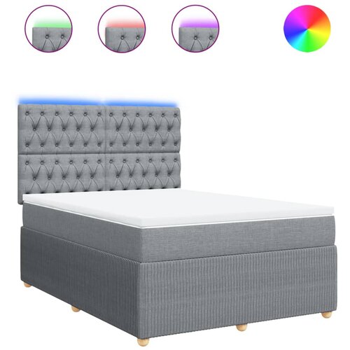 vidaXL Box spring postelja z vzmetnico svetlo siva 160x200 cm žamet, (21304484) Cene