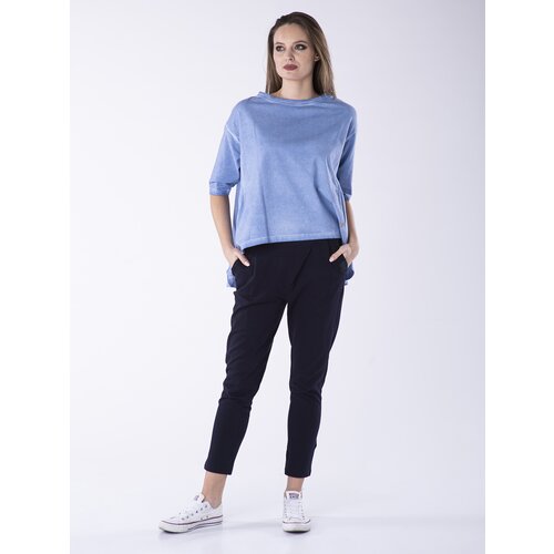 Look Made With Love Woman's Trousers 415 Boyfriend Navy Blue Cene