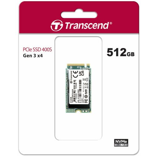 Transcend 512GB, M.2 2242,PCIe Gen3x4, NVMe, 3D TLC, DRAM-less Slike