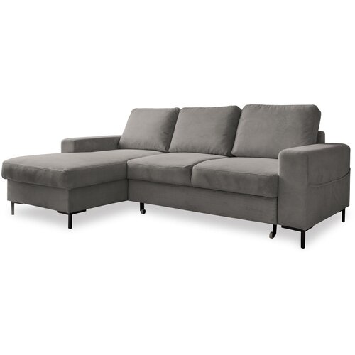 Miuform Siva sklopiva kutna garnitura od samta (s lijevim kutom) Lofty Lilly &amp;ndash; Slike