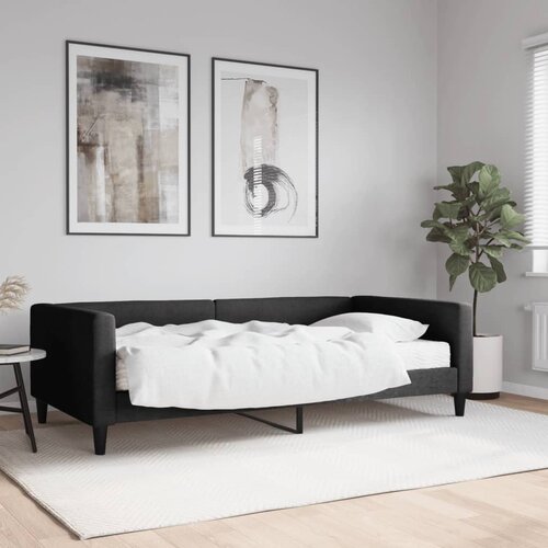 vidaXL Dnevni krevet s madracem crni 100 x 200 cm od tkanine Cijene