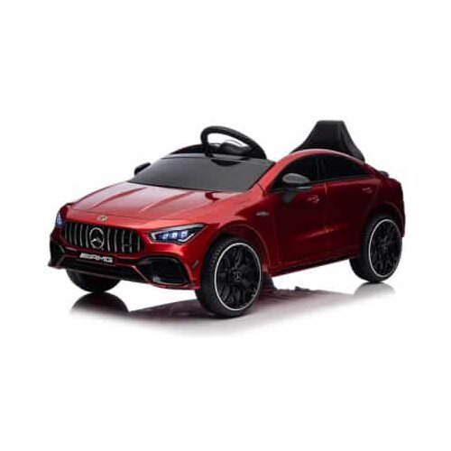 Dečiji auto Mercedes CLA 45 AMG sa kožnim sedištem i mekanim gumama - crveni Slike