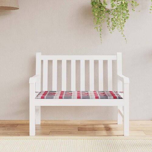  Jastuk za vrtnu klupu crveni karirani 120x50x3cm tkanina Oxford Cijene
