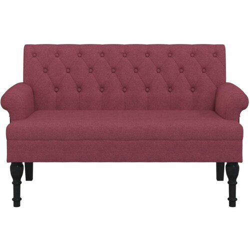  Klupa s naslonom boja vina 120 x 62 x 75 5 cm od tkanine Slike