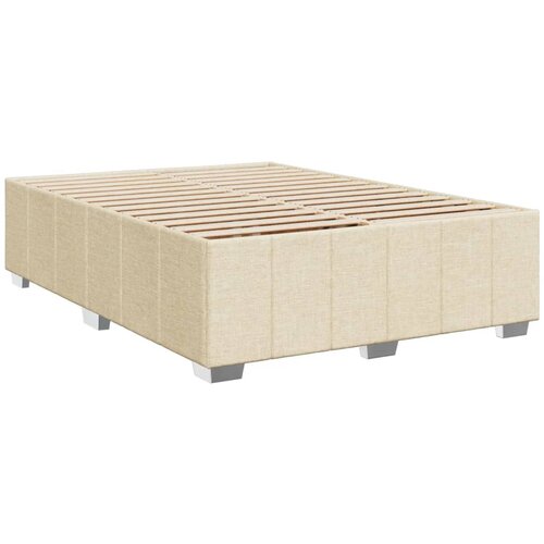  Krevet s oprugama i madracem krem 160x200 cm od tkanine Slike