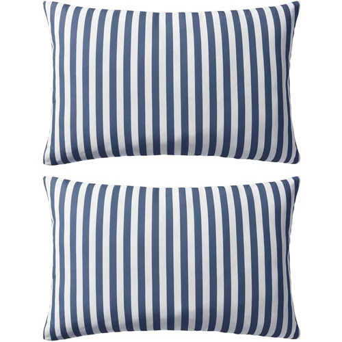  Vrtni jastuci s prugastim uzorkom 2 kom 60 x 40 cm mornarsko plavi