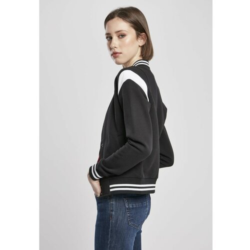 Urban Classics Ladies Organic Inset College Sweat Jacket Black/white Cene