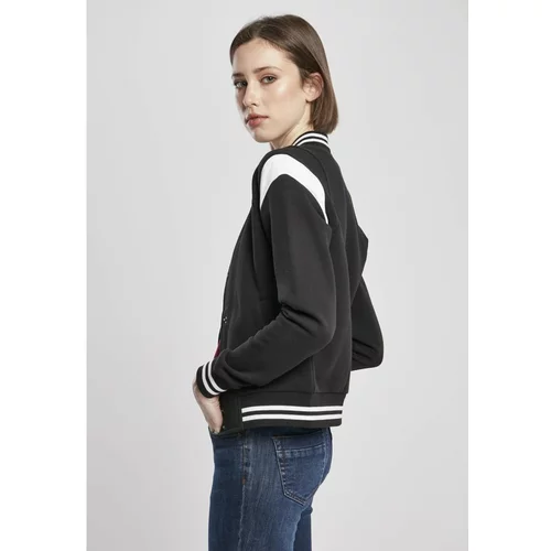 Urban Classics Ladies Organic Inset College Sweat Jacket Black/white