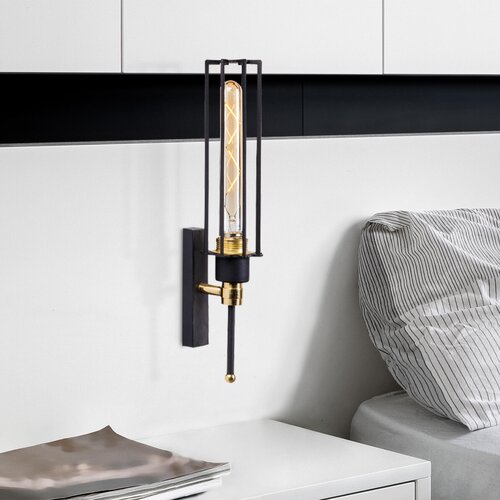 Hanah home zidna lampa E27 socket, crno-zlatna Cene