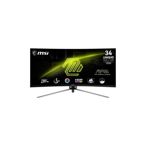 MSI MAG 345CQRDE ekran za igranje Energetska učinkovitost 2021 F (A - G) 86.4 cm (34 palac) 3440 x 1440 piksel 16:9 1 ms Cijene