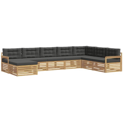 vidaXL Zunanja garnitura za sedenje z blazino 8 pcs Bela in antracit, (5000270377) Cene