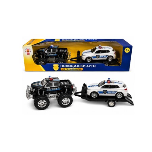  Auto policijski set SR dzip I automobil frikcioni 18x63x16cm 89388-88 Cene