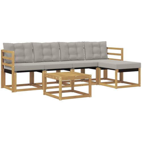 vidaXL Zunanja garnitura za sedenje 6 pcs Bela in svetlo siva, (5000280362) Cene