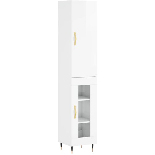 Maison Chic Visoka omara - Komoda - Predalnik visok sijaj bela 34,5x34x180 cm inženirski les, (21719363) Slike