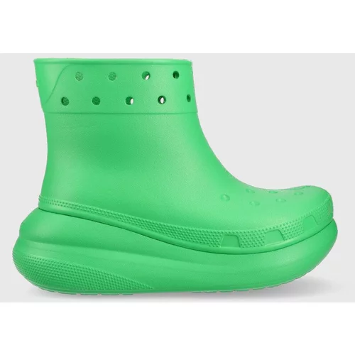 Crocs Gumijasti škornji Classic Crush Rain Boot ženski, zelena barva, 207946