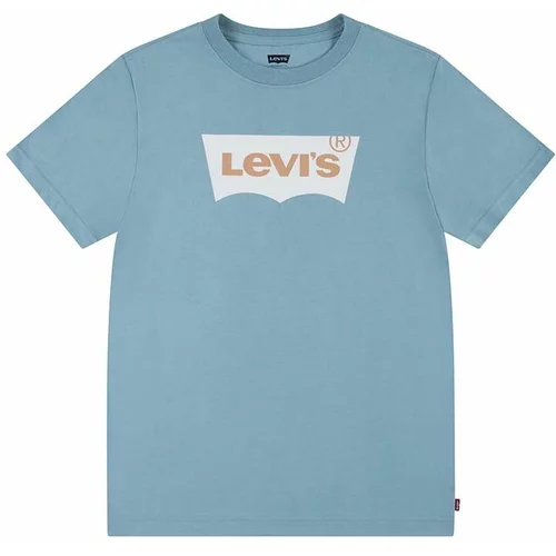Levi's Dječja pamučna majica kratkih rukava boja: tirkizna, s tiskom