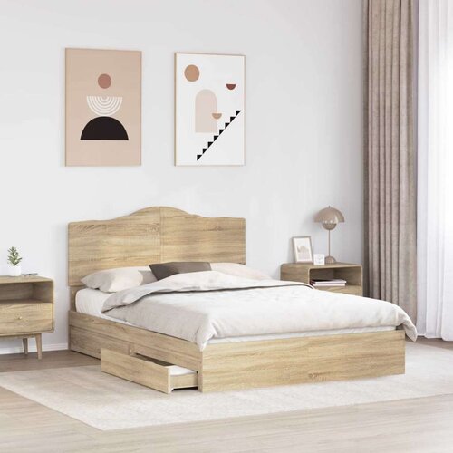 Krevet s od storage Sonoma hrast 140 x 200 cm Konstruirano drvo Slike