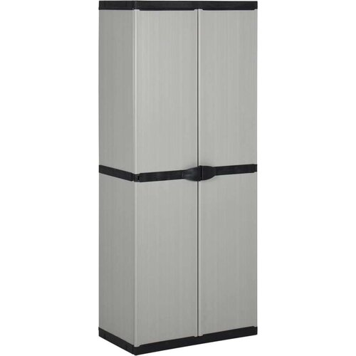  Vrtni ormarić za pohranu s 3 police sivo-crni 68 x 40 x 168 cm Cijene