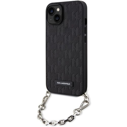 Karl Lagerfeld OVITEK SAFFIANO MONOGRAM CHAIN CASE ZA IPHONE 14 ČRN, (21898372) Cene