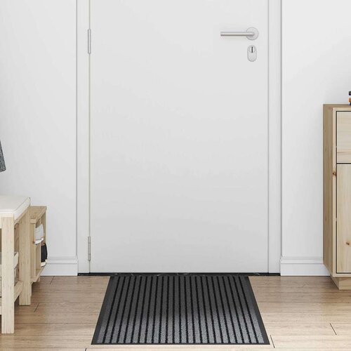 VidaXL Otirač Striped Crna i Siva 60 x 150 cm Polipropilen, PVC Slike