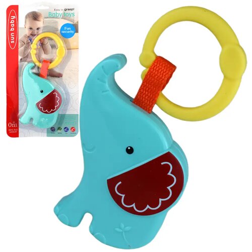 Magic Toys Sun Baby: Vesel slon brez BPA modra otro&scaron;ka ropotulja Cene