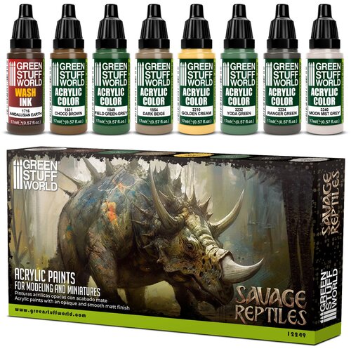Green Stuff World Paint Set - Savage Reptiles | Set Akrilnih Boja x8 Cene