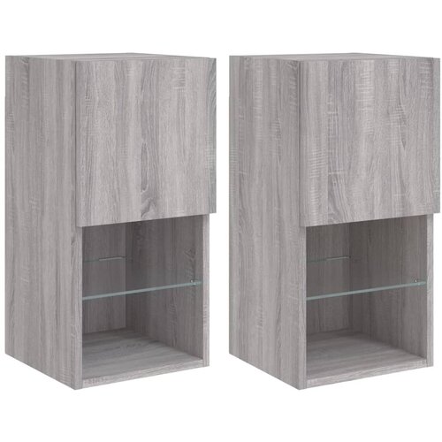vidaXL TV omarice z LED lučkami 2 kosa siva sonoma 30,5x30x60 cm, (21012094) Cene