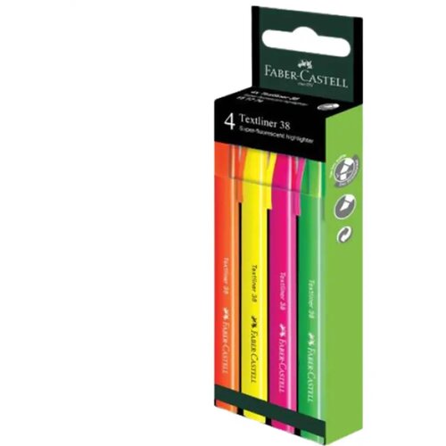 Faber-Castell Textliner 38 Set za isticanje teksta s fluorescentnim bojama, pakiranje od 4 komada Cijene