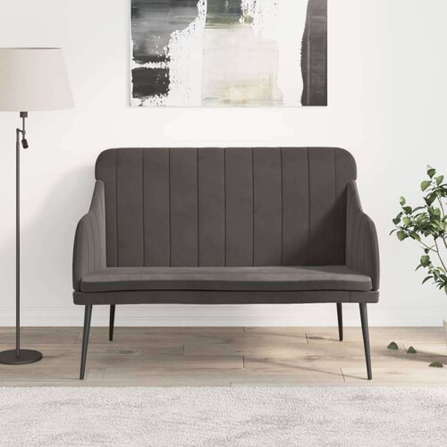  Klupa tamnosiva 110 x 76 x 80 cm baršunasta Cene