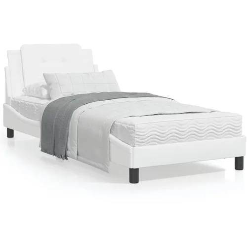  Okvir kreveta s LED svjetlima bijeli 100 x 200 cm umjetna koža