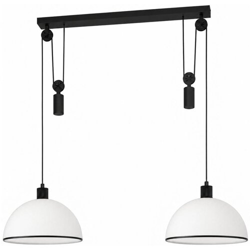 Brilagi LED luster na sajli RETRO GLASS 2xE27/40W/230V crna/bela Slike