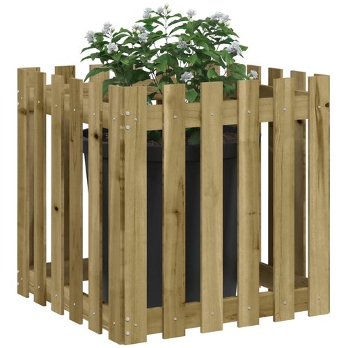  Vrtna sadilica s izgledom 60x60x60 cm impregnirana borovina Slike