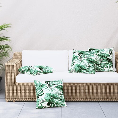 vidaXL Blazine za kavč 4 kosi vzorec listja 50x50 cm blago Cene