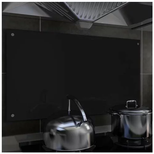  Kuhinjska zaščitna obloga črna 90x50 cm kaljeno steklo