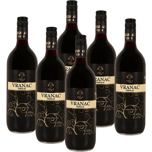 Nikolas Wines vino crveno vranac 1l staklo, 6 komada Slike