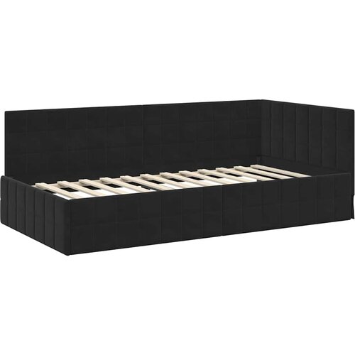  Kutni krevetni okvir s madracem 2 kom. Crna 90 x 190 cm Bar&amp;scaron;un Slike
