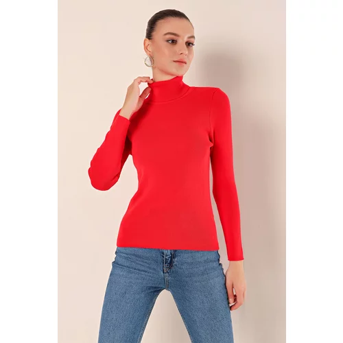 Bigdart 15825 Turtleneck Knitwear Sweater - Red