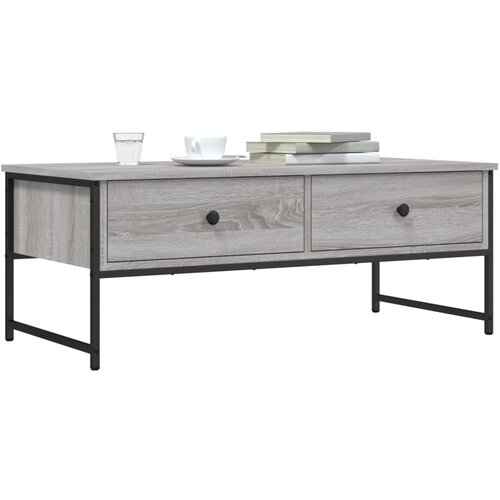 VidaXL Klubska mizica siva sonoma 101x49x39,5 cm inženirski les Slike
