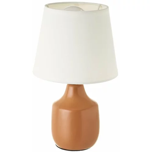 Casa Selección Bijela/smeđa stolna lampa keramička s tekstilnim sjenilom (visina 24 cm) –