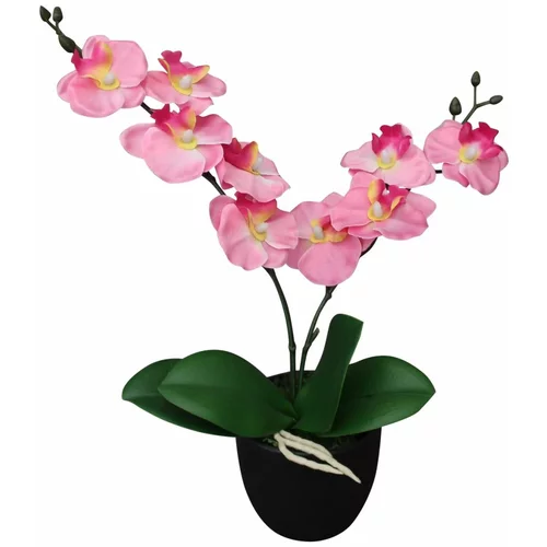 vidaXL umjetna orhideja s posudom 30 cm ružičasta