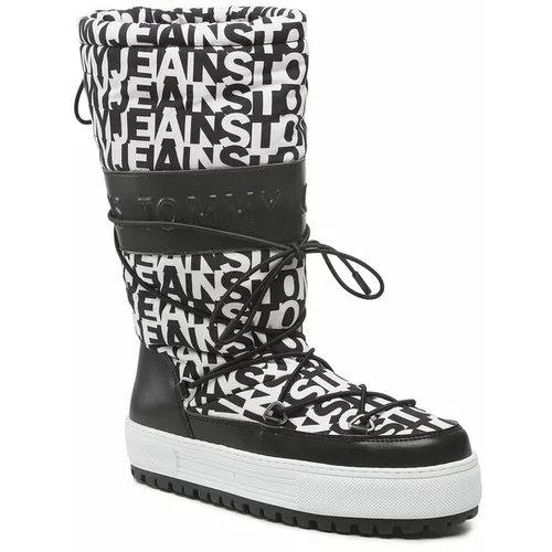 Tommy Jeans Čizme za snijeg crna / bijela