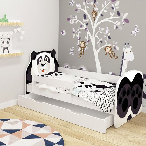 ACMA Dječji krevet Animals, bočna bijela + ladica 180x80 cm - 06 Panda Cene